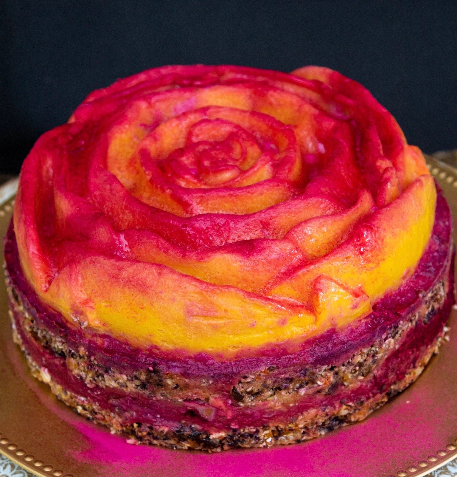 Gâteau 2 ans rose poudré de princesse vegan, sans gluten