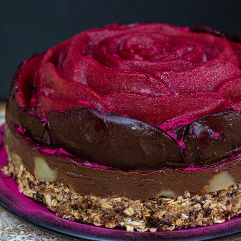 Queen Rose Cake plant based, gluten free, no added oil, no sugar, nuts free