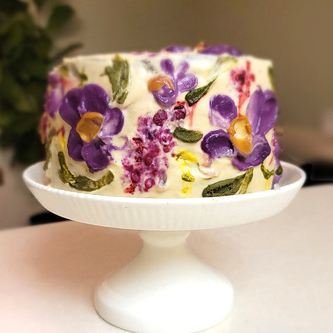 Summer Bella Plant Based Cake. Unique design-hand painted. Gluten Free