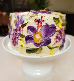 Summer Bella Plant Based Cake. Unique design-hand painted. Gluten Free