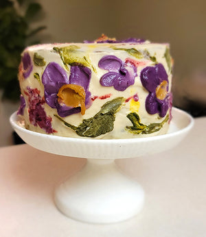 Summer Bella Plant Based Cake. Unique design-hand painted. Gluten Free